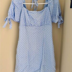 Altar'd State Light Blue Floral Mini Dress